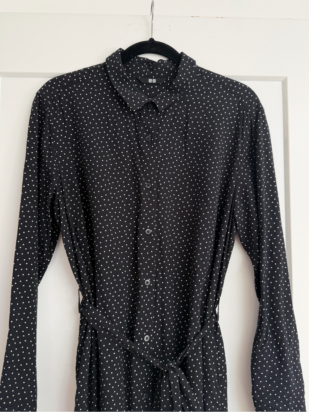 UNIQLO Black Button-Down Shirt Dress, Women’s Size Large, NWOT
